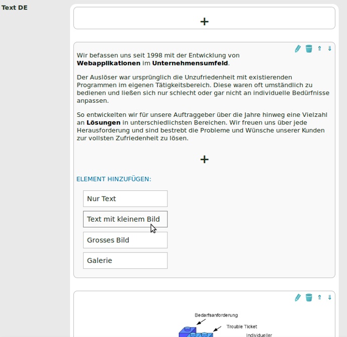 content elements screenshot